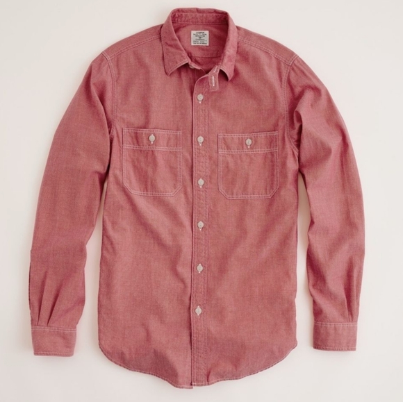 J. Crew Red Chambray button down